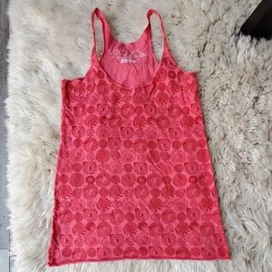 Volcom Raw Edge Graphic Print Racer Back Tank